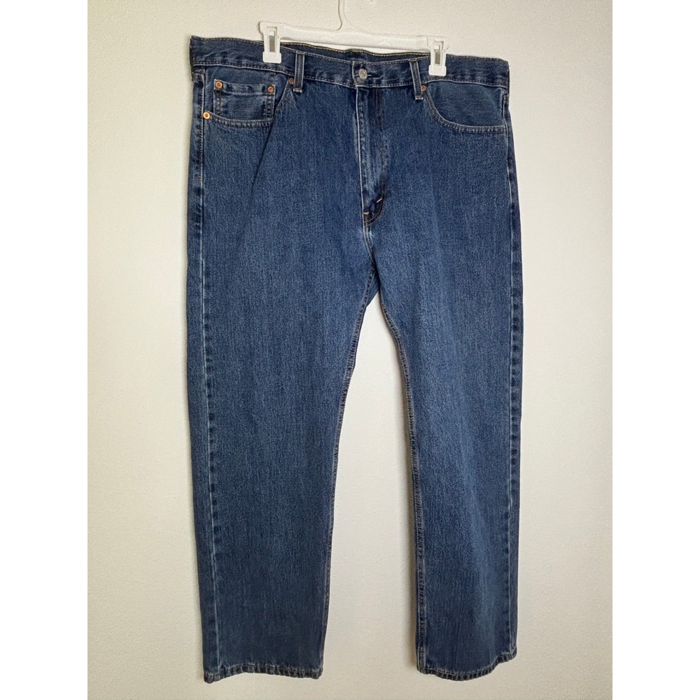 Levis 505 Regular Fit Jeans Mens 40x30 Medium Wash Blue Straight‎ Leg Denim